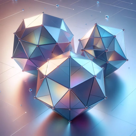 Holographic geometric forms, Ai generated imageの写真素材