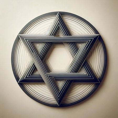 A hexagram within a circle, Ai generated imageの写真素材