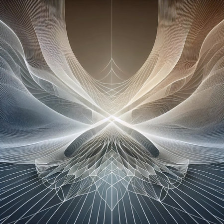 The Wave of Life in geometric style, Ai generated imageの写真素材