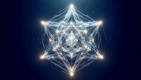 A Merkaba in three-dimensional execution, Ai generated imageの写真素材