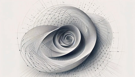 The Wave of Life in geometric style, Ai generated imageの写真素材