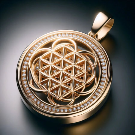 Sacred geometry in jewelry, Ai generated imageの写真素材