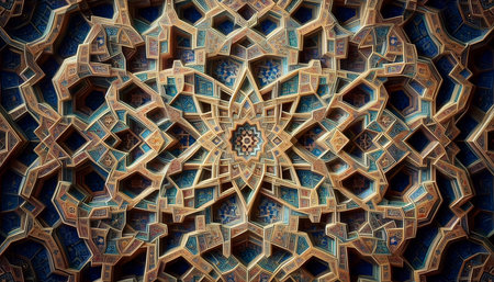 Geometric patterns in Islamic art, Ai generated imageの写真素材