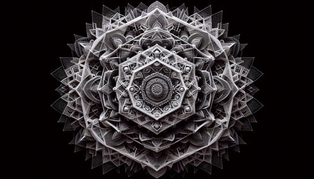 A mandala with geometric patterns, Ai generated imageの写真素材