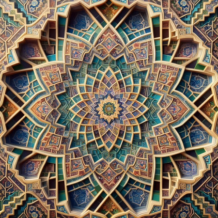 Geometric patterns in Islamic art, Ai generated imageの写真素材