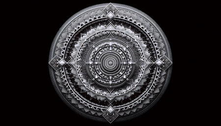 A mandala with geometric patterns, Ai generated imageの写真素材