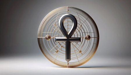 Ancient symbols in modern execution, Ai generated imageの写真素材