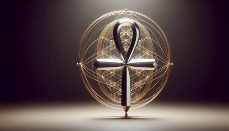 Ancient symbols in modern execution, Ai generated imageの写真素材