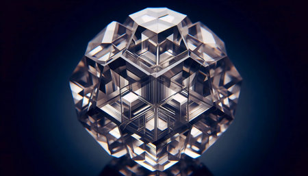 Geometric patterns in crystals, Ai generated image