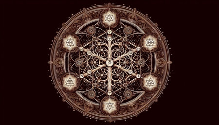 A Tree of Life in a mandala, Ai generated imageの写真素材