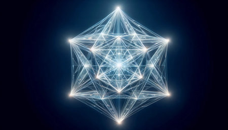 A Merkaba in three-dimensional execution, Ai generated imageの写真素材