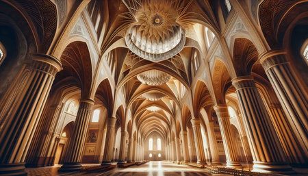 Sacred geometry in architecture, Ai generated imageの写真素材