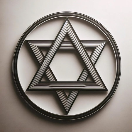 A hexagram within a circle, Ai generated image