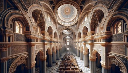 Sacred geometry in architecture, Ai generated imageの写真素材