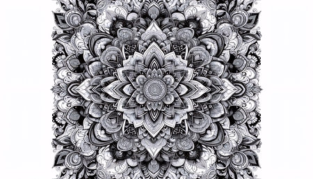A coloring mandala for adults, Ai generated imageの写真素材