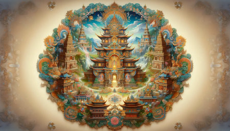 A traditional Buddhist mandalaの写真素材