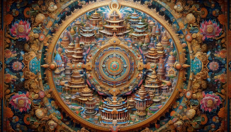 A traditional Buddhist mandalaの写真素材