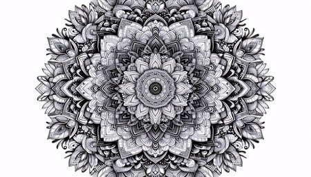A coloring mandala for adults, Ai generated imageの写真素材
