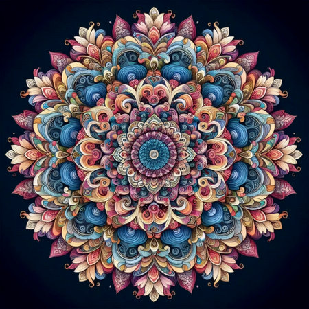 A spiral mandala, Ai generated imageの写真素材