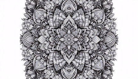 A coloring mandala for adults, Ai generated imageの写真素材