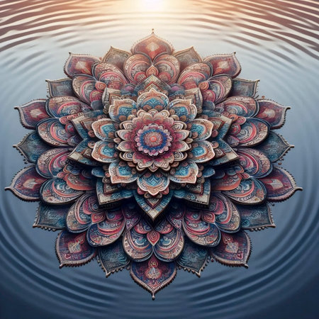 A water mandala with reflection, Ai generated imageの写真素材