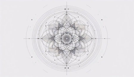A minimalist mandala, Ai generated imageの写真素材
