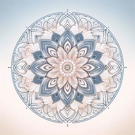A meditation mandala, Ai generated imageの写真素材