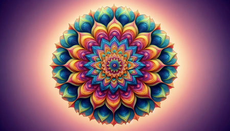 A mandala in digital art, Ai generated imageの写真素材