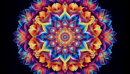A mandala in digital art, Ai generated imageの写真素材