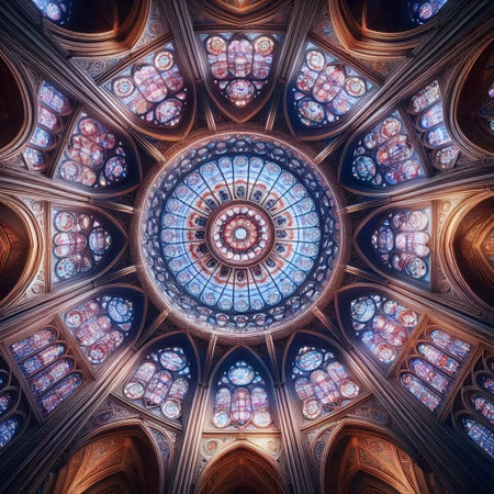 An architectural mandala, Ai generated imageの写真素材