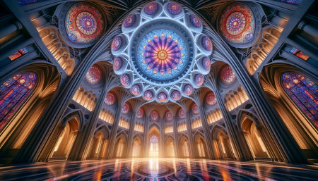 An architectural mandala, Ai generated imageの写真素材
