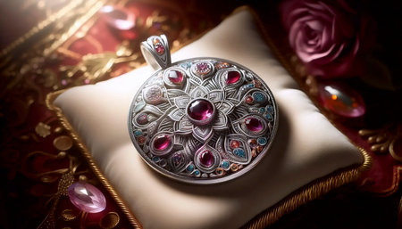 A mandala in jewelry, Ai generated imageの写真素材