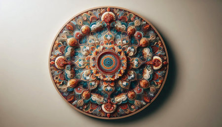 A textile mandala, Ai generated imageの写真素材