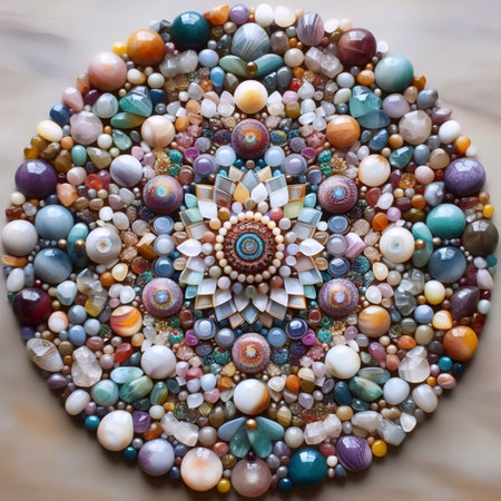 A mandala from crystals and stones, Ai generated imageの写真素材