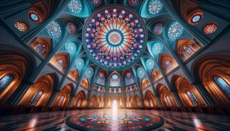 An architectural mandala, Ai generated imageの写真素材