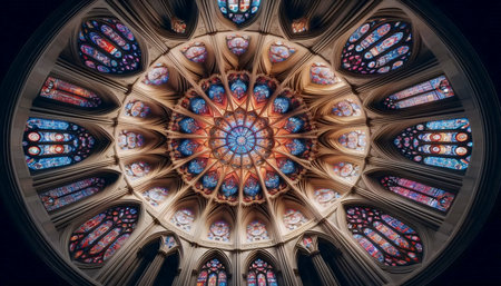 An architectural mandala, Ai generated imageの写真素材