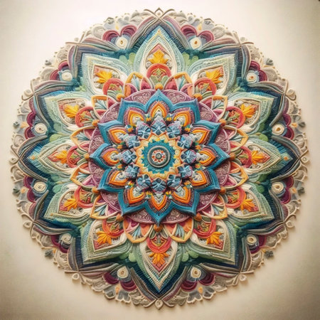 A textile mandala, Ai generated image