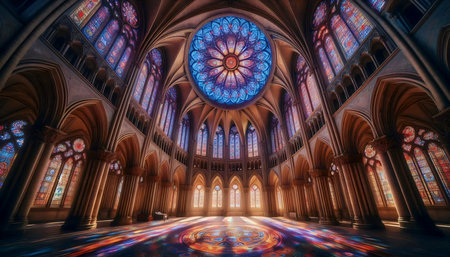 An architectural mandala, Ai generated imageの写真素材