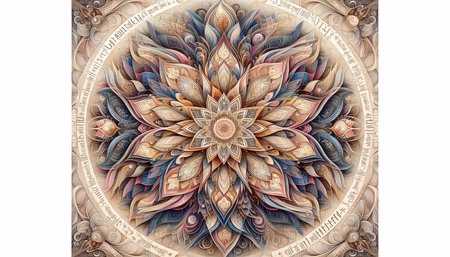 A mandala with quotes and affirmations, Ai generated imageの写真素材