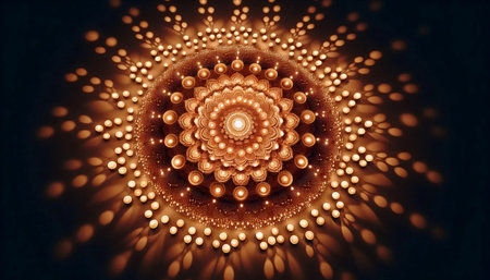 A mandala from candles, Ai generated imageの写真素材