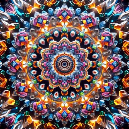 A kaleidoscope mandala, Ai generated imageの写真素材