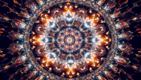 A kaleidoscope mandala, Ai generated imageの写真素材