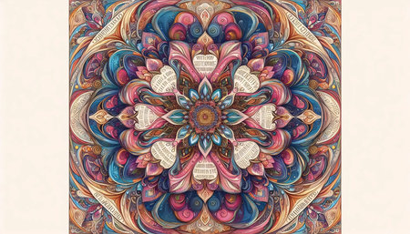 A mandala with quotes and affirmations, Ai generated image