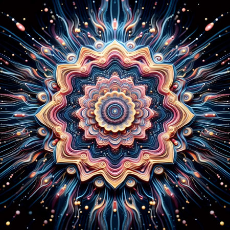 A mandala with quotes and affirmations, Ai generated imageの写真素材