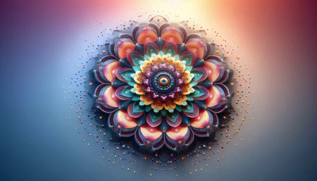 An interactive mandala, Ai generated imageの写真素材