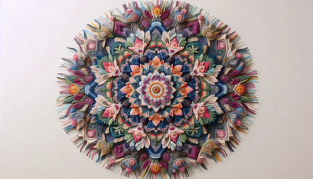 A textile mandala, Ai generated imageの写真素材
