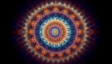 A fractal mandala, Ai generated imageの写真素材