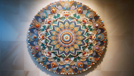 A mosaic mandala, Ai generated imageの写真素材