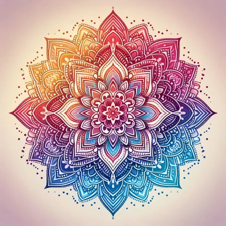A mandala with ombre effect, Ai generated imageの写真素材