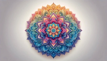A mandala with ombre effect, Ai generated imageの写真素材